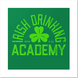 Irish Drinking Academy - Funny St. Patricks Day Drinking Posters and Art